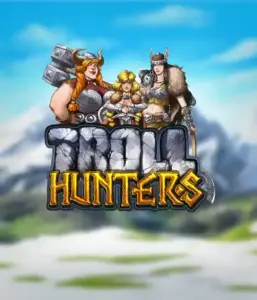 Immerse yourself in "Troll Hunters," where valiant Viking warriors prepare to confront their foes. The logo shows a pair of Vikings, male and female, equipped with weapons, set against a chilly landscape. They exude strength and courage, symbolizing the spirit of the game's adventurous theme.