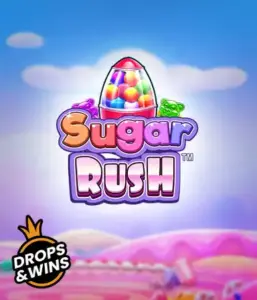 Experience the sweet world of the Sugar Rush slot game by Pragmatic Play, showcasing a vibrant candy dispenser against a whimsical background of candyland. This image captures the joy and thrill of the slot, enhanced with vivid candies and charming typography. Perfect for candy lovers, promising endless entertainment. 