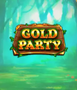 Enter the magical forest of the Gold Party game by Pragmatic Play, featuring a beautifully designed wooden sign engraved with golden letters. The backdrop of misty green forest that adds a sense of mystery to the slot's theme. Perfect for fans of nature-themed slots, offering a whimsical adventure. 